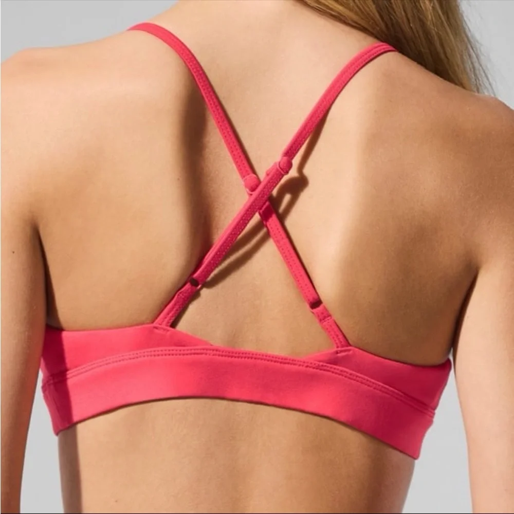 NWT ALO YOGA Candy Red Set: Match Point Tennis Skirt and Splendor Bra - Picture 3 of 12